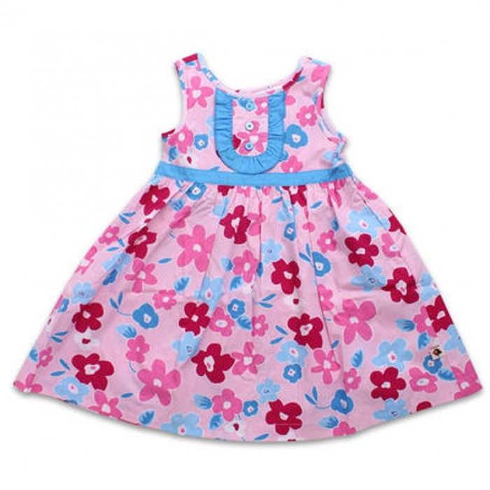 3T Girls Cotton Dress with Flowers